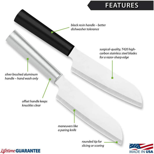Cook’s Utility Knife (R140), Silver Handle | 4.75" Stainless Steel Blade, Silver Cast Aluminum Handle