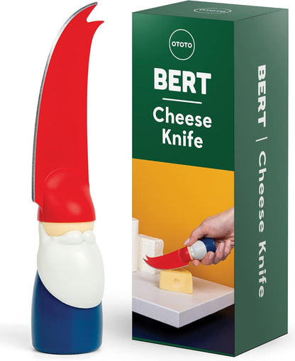 Bert Cheese Knife, Gnome-Themed Multifunctional Knife for Cheese, Fruits, and Veggies, Cute Kitchen Accessories, BPA-Free Kitchen Gadget, Funny Gadgets, Gnomes Gifts for Women