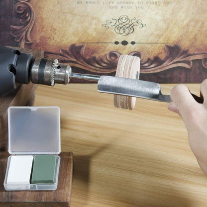 Sharpening Wheel Kit - 3" Leather Honing & Polishing Wheel for Knives, Chisels & Woodworking Tools