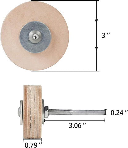 Sharpening Wheel Kit - 3" Leather Honing & Polishing Wheel for Knives, Chisels & Woodworking Tools