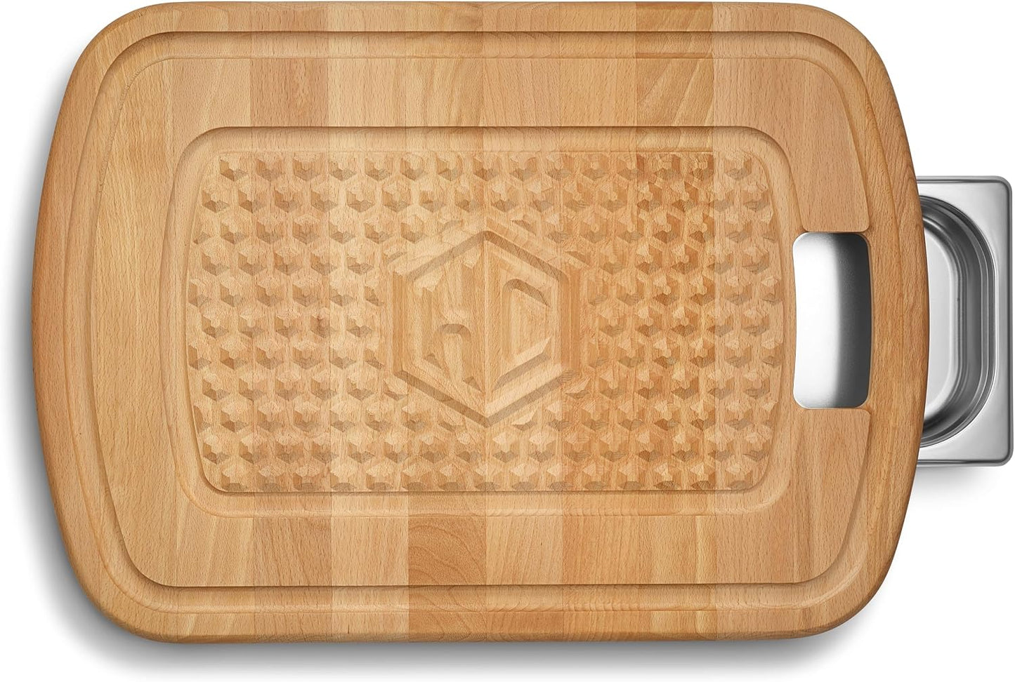 Hybrid Beechwood Carving and Cutting Board with Drip Tray