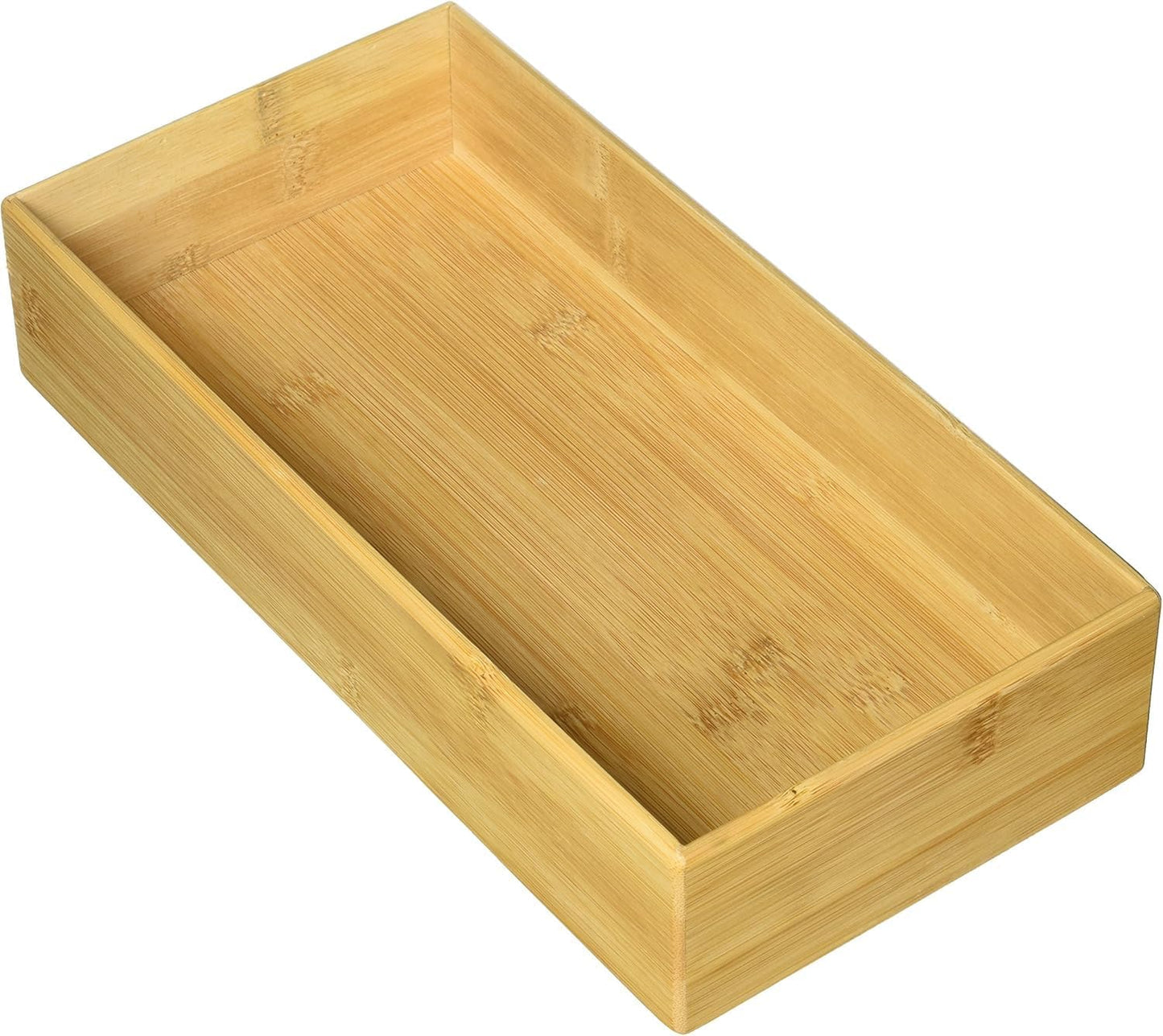 8386 Bamboo Wood Stacking Drawer Organizer Box, 15" x 6"