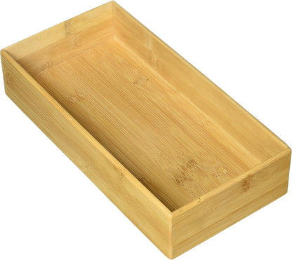 8386 Bamboo Wood Stacking Drawer Organizer Box, 15" x 6"