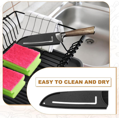 2Pcs PP Universal Knife Cover, Knife Protector Sleeve for 7" Santoku Knife Blade Guard for Kitchen, Dining Room, Black