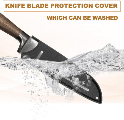 2Pcs PP Universal Knife Cover, Knife Protector Sleeve for 7" Santoku Knife Blade Guard for Kitchen, Dining Room, Black