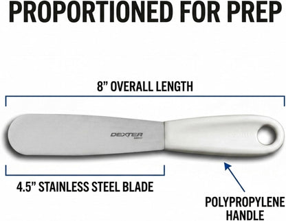 18283 Mother Russell Spreader, Stainless Steel Blade With Polypropylene Handle, Wide 4.5-in Blade for Spreading and Slicing, 8-in Overall Length, Silver/White Kitchen Tool