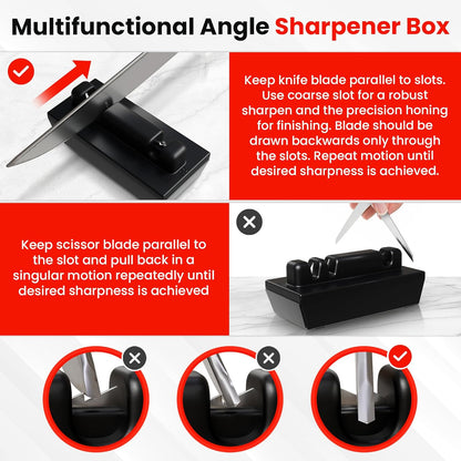 Invictus Knife Sharpener Pro - Professional Rolling Knife Sharpener Kit with Diamond and Ceramic Discs - Fast & Safe Manual Knife Sharpener with Magnetic Base, 15° & 20° Angles for Razor-Sharp Edge