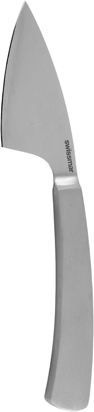 Barcelona Moist Cheese Knife – 8.2" Stainless Steel Blade with Sand-Blasted Handle – Non-Stick Blade with Fork Tip – Ideal for Brie, Camembert, Blue & Feta – Stylish Cheese Board Knife
