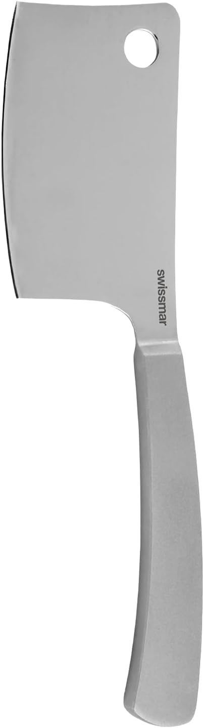 Barcelona Moist Cheese Knife – 8.2" Stainless Steel Blade with Sand-Blasted Handle – Non-Stick Blade with Fork Tip – Ideal for Brie, Camembert, Blue & Feta – Stylish Cheese Board Knife