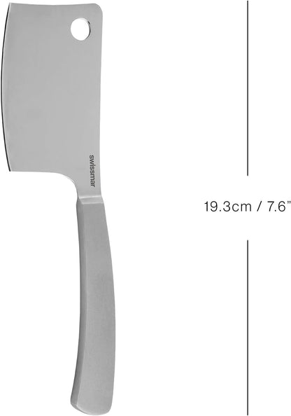 Barcelona Moist Cheese Knife – 8.2" Stainless Steel Blade with Sand-Blasted Handle – Non-Stick Blade with Fork Tip – Ideal for Brie, Camembert, Blue & Feta – Stylish Cheese Board Knife