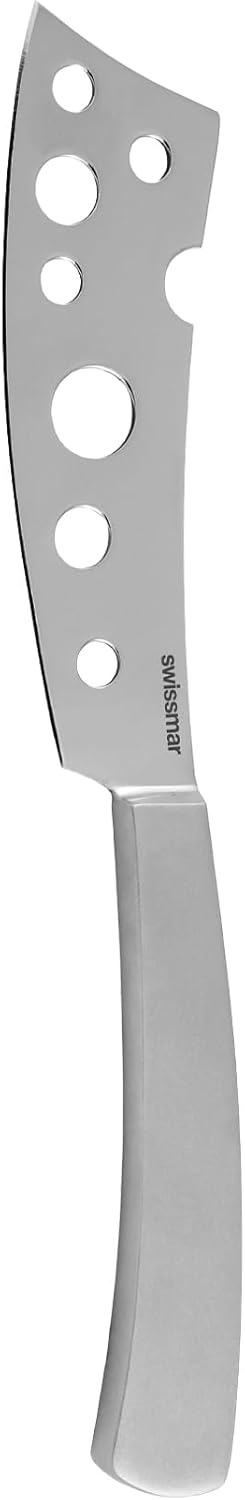 Barcelona Moist Cheese Knife – 8.2" Stainless Steel Blade with Sand-Blasted Handle – Non-Stick Blade with Fork Tip – Ideal for Brie, Camembert, Blue & Feta – Stylish Cheese Board Knife