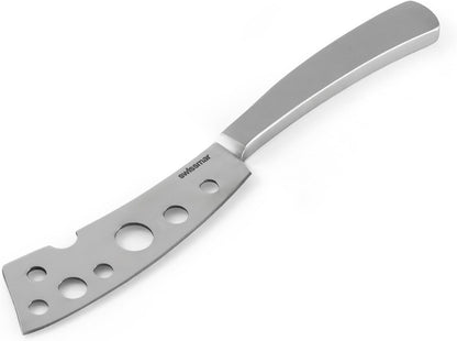 Barcelona Moist Cheese Knife – 8.2" Stainless Steel Blade with Sand-Blasted Handle – Non-Stick Blade with Fork Tip – Ideal for Brie, Camembert, Blue & Feta – Stylish Cheese Board Knife