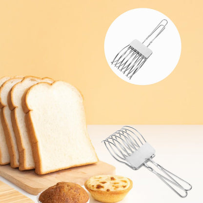 Stainless Steel Bread Slicer Tong Handheld Roast Cutting Tong for Even Slices of Bread Ham Roasts Vegetables and Fruit Ergonomic Grip for Grilling Baking Kitchen Use 10.82 X 3.54 X 2.95 in