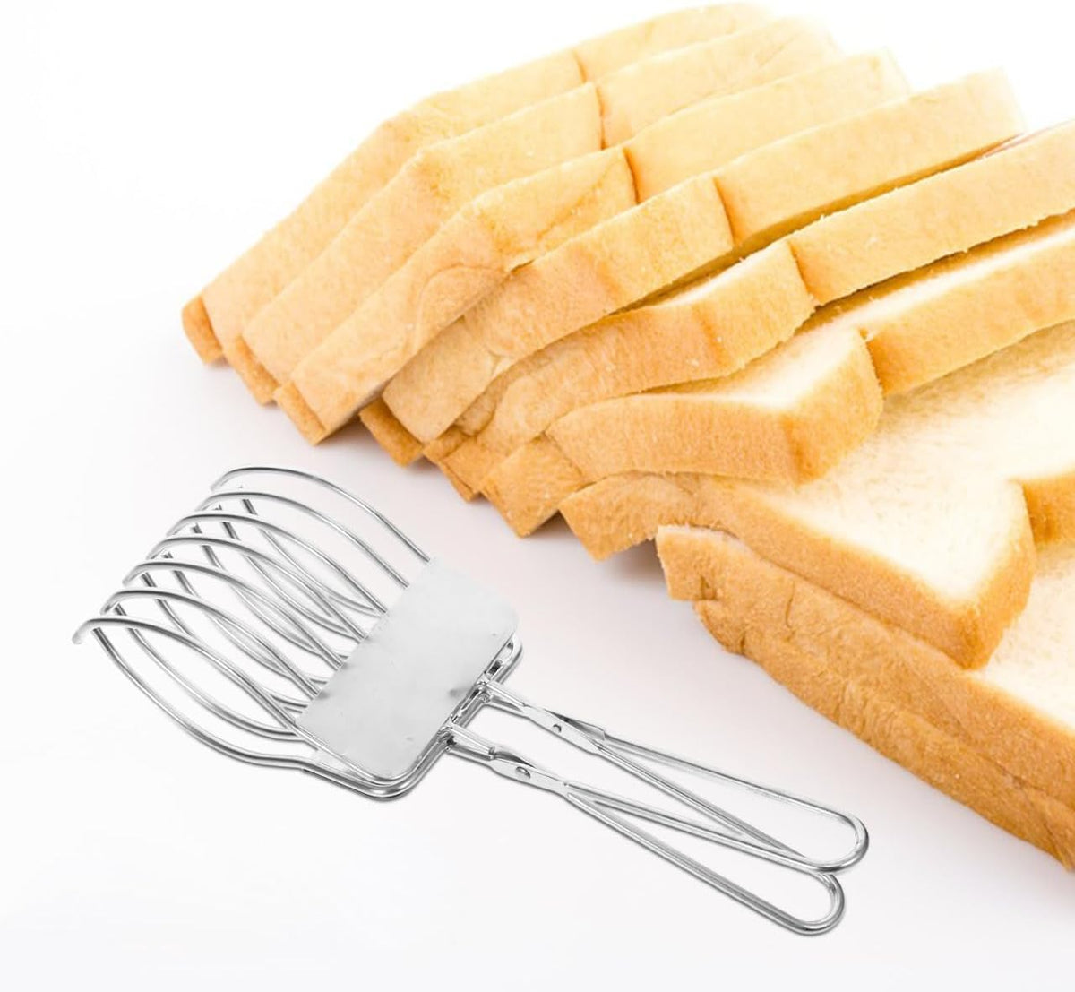 Stainless Steel Bread Slicer Tong Handheld Roast Cutting Tong for Even Slices of Bread Ham Roasts Vegetables and Fruit Ergonomic Grip for Grilling Baking Kitchen Use 10.82 X 3.54 X 2.95 in
