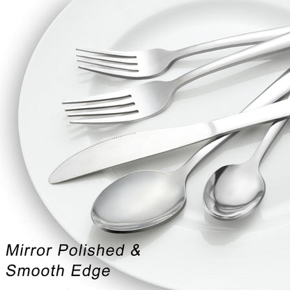 72-Pieces Silverware Set for 12, Flatware Set with Steak Knives, Stainless Steel Cutlery Set, Include Forks Spoons and Knives Set, Dishwasher Safe Utensil Sets for Home Restaurant