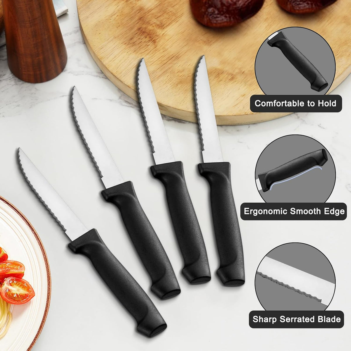 72-Pieces Silverware Set for 12, Flatware Set with Steak Knives, Stainless Steel Cutlery Set, Include Forks Spoons and Knives Set, Dishwasher Safe Utensil Sets for Home Restaurant
