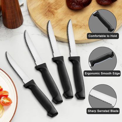 72-Pieces Silverware Set for 12, Flatware Set with Steak Knives, Stainless Steel Cutlery Set, Include Forks Spoons and Knives Set, Dishwasher Safe Utensil Sets for Home Restaurant
