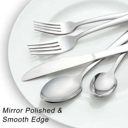 72-Pieces Silverware Set for 12, Flatware Set with Steak Knives, Stainless Steel Cutlery Set, Include Forks Spoons and Knives Set, Dishwasher Safe Utensil Sets for Home Restaurant