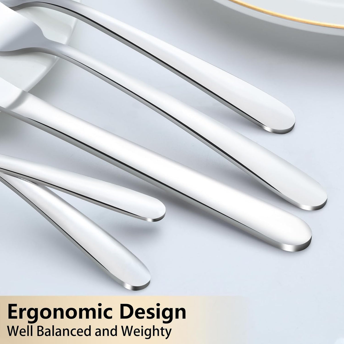 72-Pieces Silverware Set for 12, Flatware Set with Steak Knives, Stainless Steel Cutlery Set, Include Forks Spoons and Knives Set, Dishwasher Safe Utensil Sets for Home Restaurant