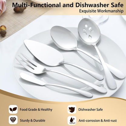 72-Pieces Silverware Set for 12, Flatware Set with Steak Knives, Stainless Steel Cutlery Set, Include Forks Spoons and Knives Set, Dishwasher Safe Utensil Sets for Home Restaurant
