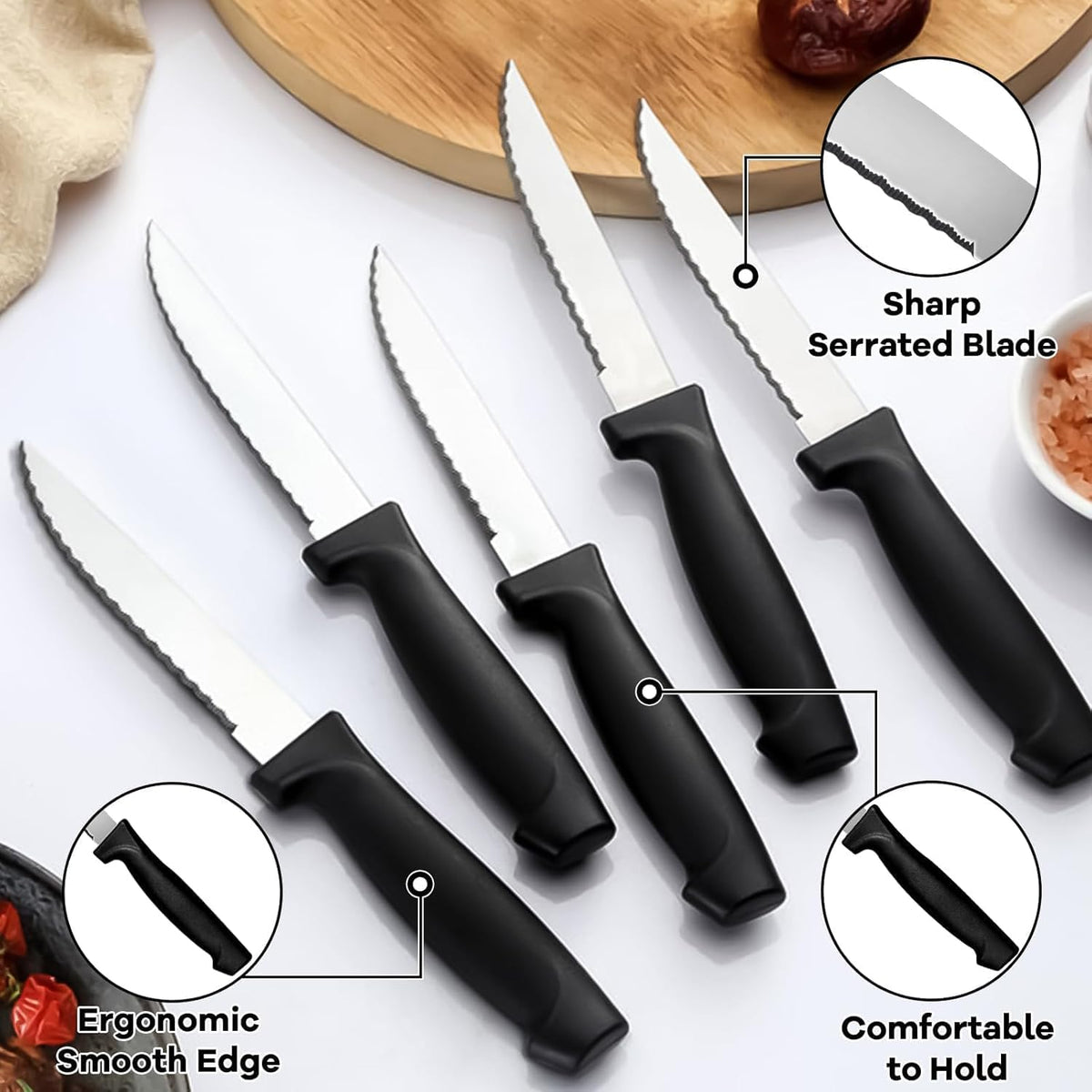 72-Pieces Silverware Set for 12, Flatware Set with Steak Knives, Stainless Steel Cutlery Set, Include Forks Spoons and Knives Set, Dishwasher Safe Utensil Sets for Home Restaurant
