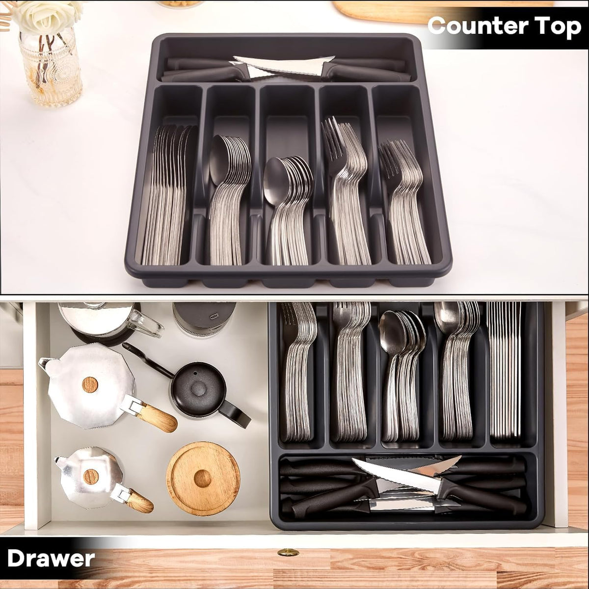 72-Pieces Silverware Set for 12, Flatware Set with Steak Knives, Stainless Steel Cutlery Set, Include Forks Spoons and Knives Set, Dishwasher Safe Utensil Sets for Home Restaurant