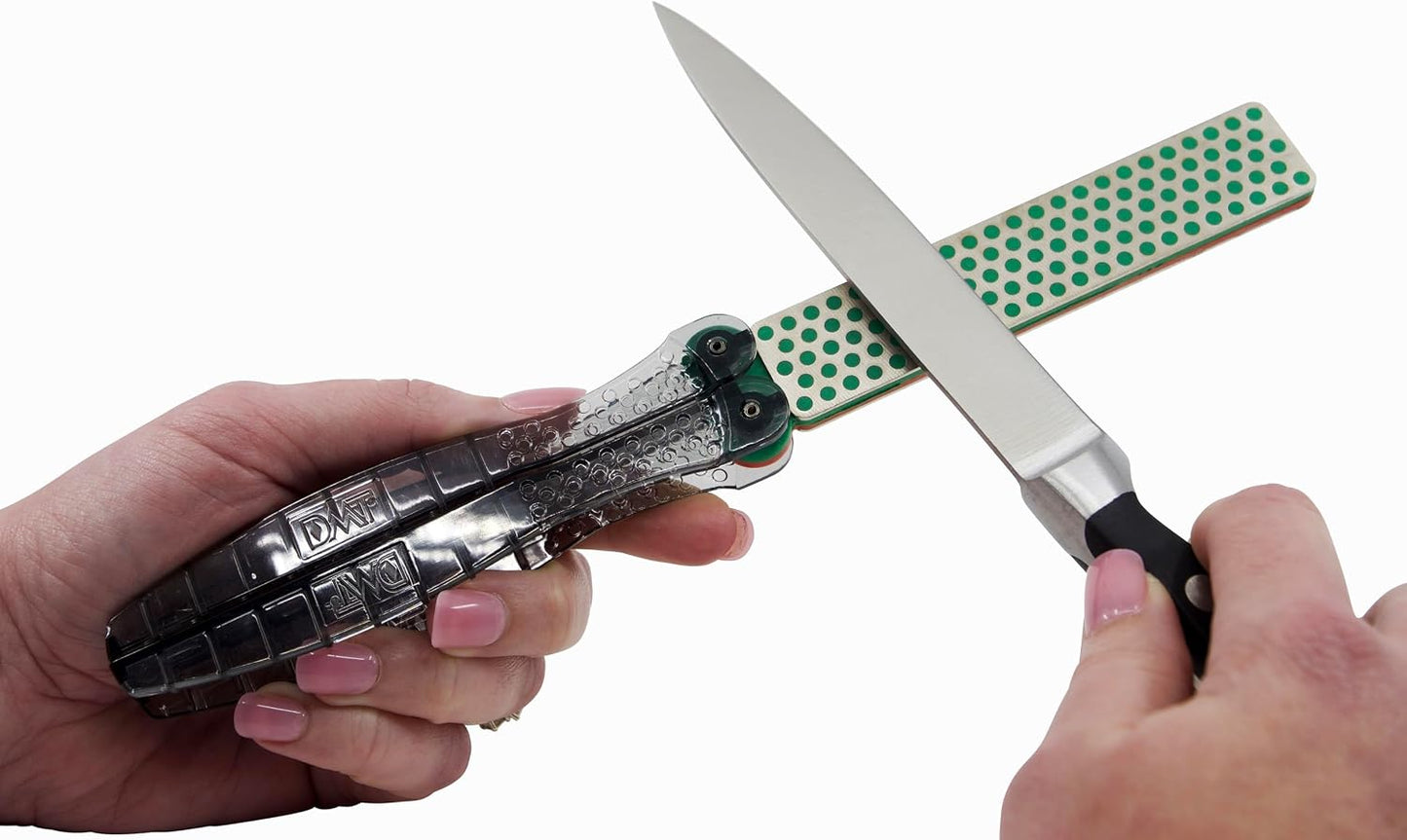 DMT DiaFold Portable Sharpening Stone - Double Sided, Foldable Diamond Knife Sharpener for the Workshop, Jobsite or Kitchen - Extra Fine/Extra Extra Fine - Non-Slip - 9.5L x 5W x 3.25H Inches