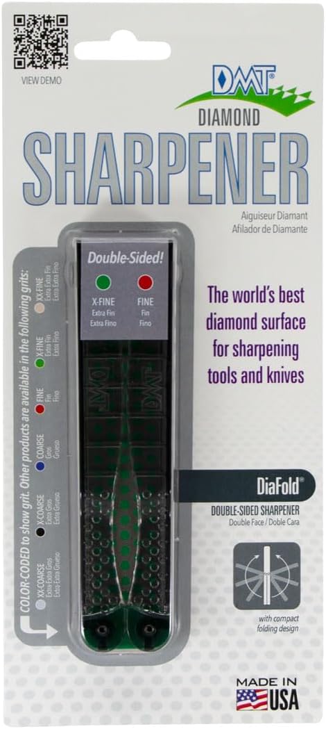 DMT DiaFold Portable Sharpening Stone - Double Sided, Foldable Diamond Knife Sharpener for the Workshop, Jobsite or Kitchen - Extra Fine/Extra Extra Fine - Non-Slip - 9.5L x 5W x 3.25H Inches