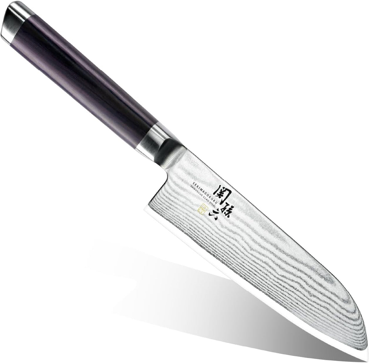 AE5206 Nakiri Knife Seki Magoroku Damascus, 6.5 inches (165 mm), Nakiri, Made in Japan