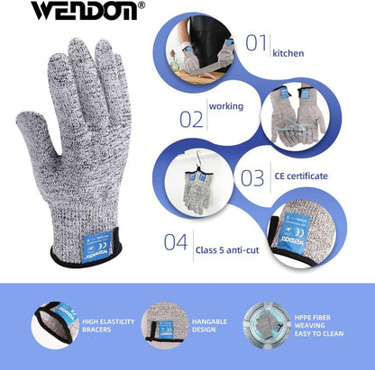 Oyster Shucking Knife and Gloves Set Included 2pcs Oyster Shucker Opener New Haven Style, Cut Resistant Glove Professional Guard (1Cloth+1Squeezer)
