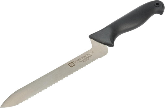 Sensei Back of the Haus - 8-inch Offset Bread Knife - Professional Chef's Kitchen Knife - Durable German Steel - Stain Resistant - With HACCP Coding For Food and Allergen Safety