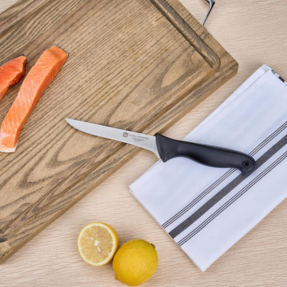 Sensei Back of the Haus - 8-inch Offset Bread Knife - Professional Chef's Kitchen Knife - Durable German Steel - Stain Resistant - With HACCP Coding For Food and Allergen Safety