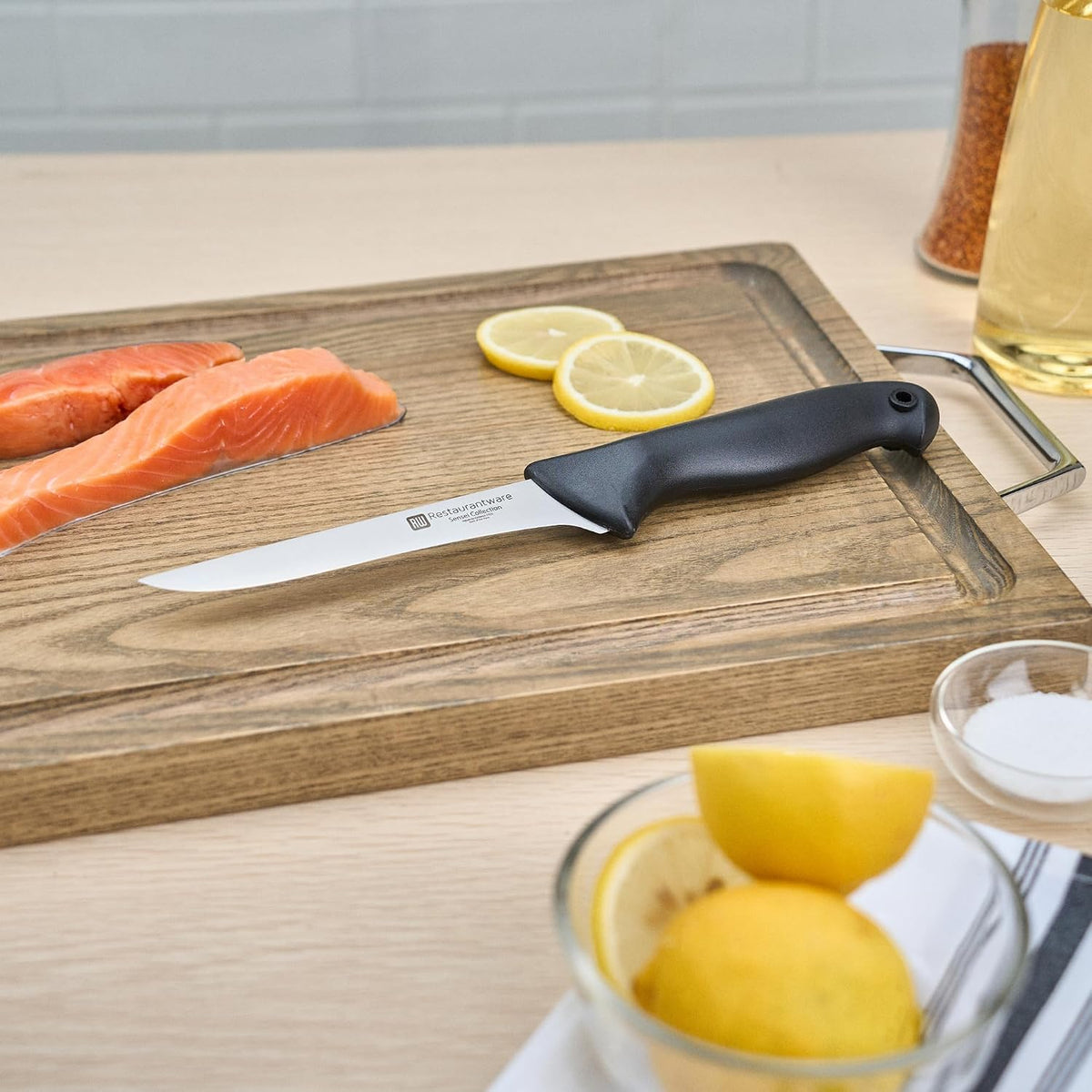 Sensei Back of the Haus - 8-inch Offset Bread Knife - Professional Chef's Kitchen Knife - Durable German Steel - Stain Resistant - With HACCP Coding For Food and Allergen Safety