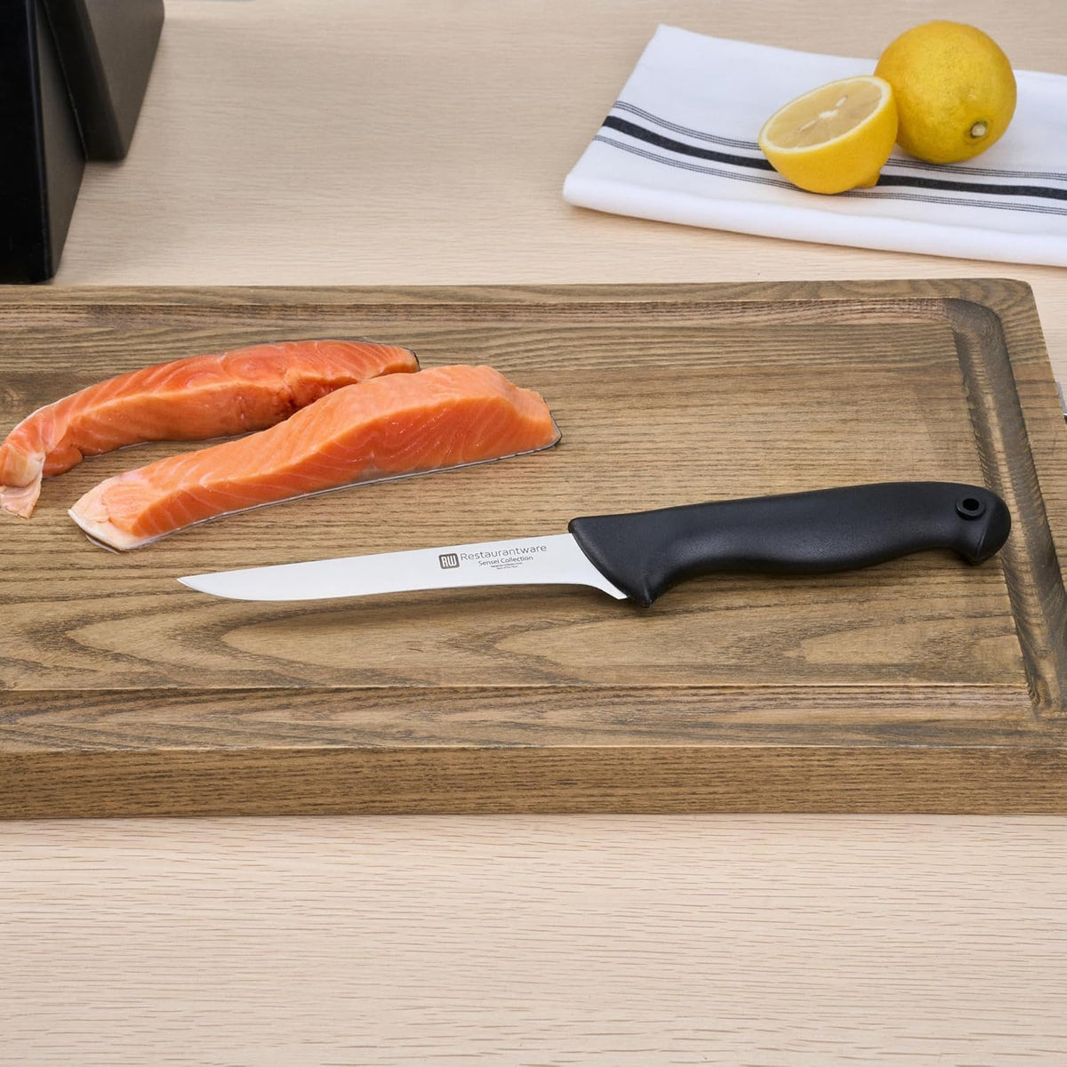 Sensei Back of the Haus - 8-inch Offset Bread Knife - Professional Chef's Kitchen Knife - Durable German Steel - Stain Resistant - With HACCP Coding For Food and Allergen Safety