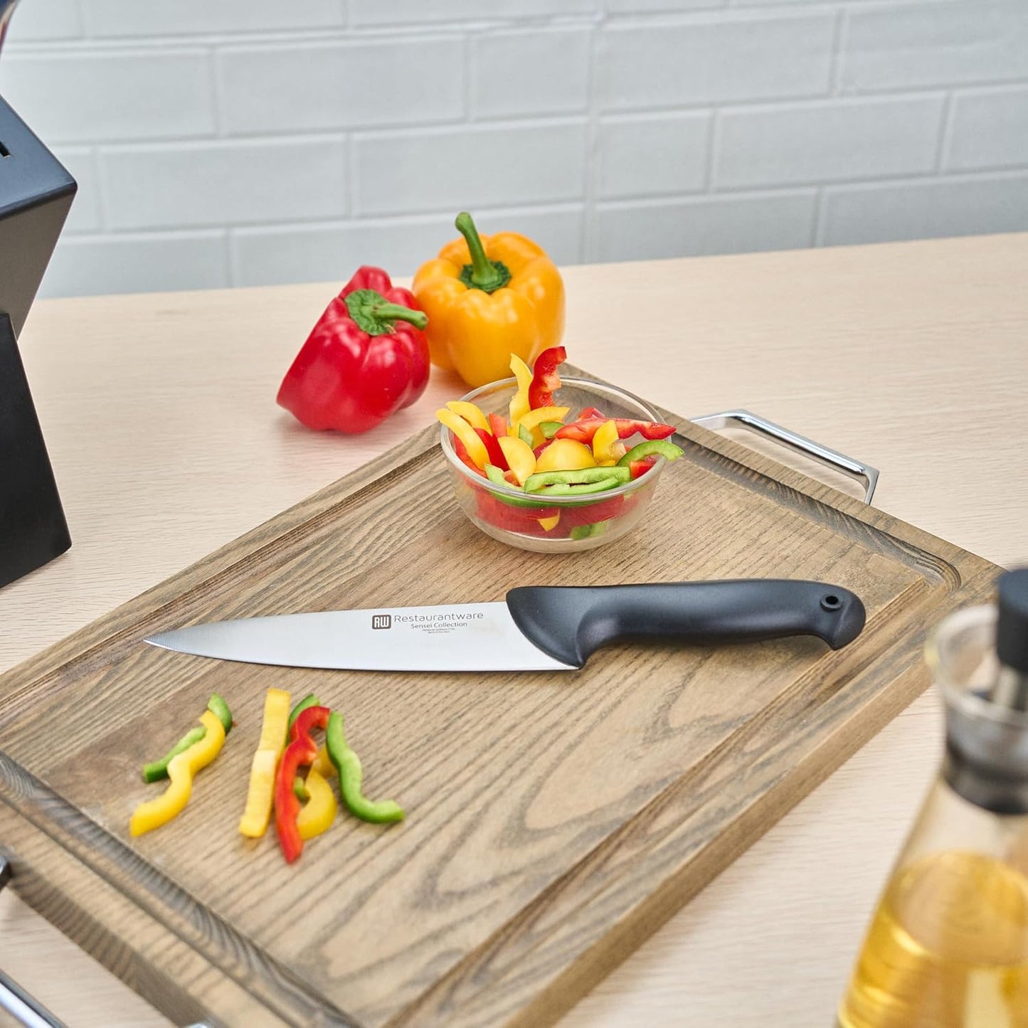 Sensei Back of the Haus - 8-inch Offset Bread Knife - Professional Chef's Kitchen Knife - Durable German Steel - Stain Resistant - With HACCP Coding For Food and Allergen Safety