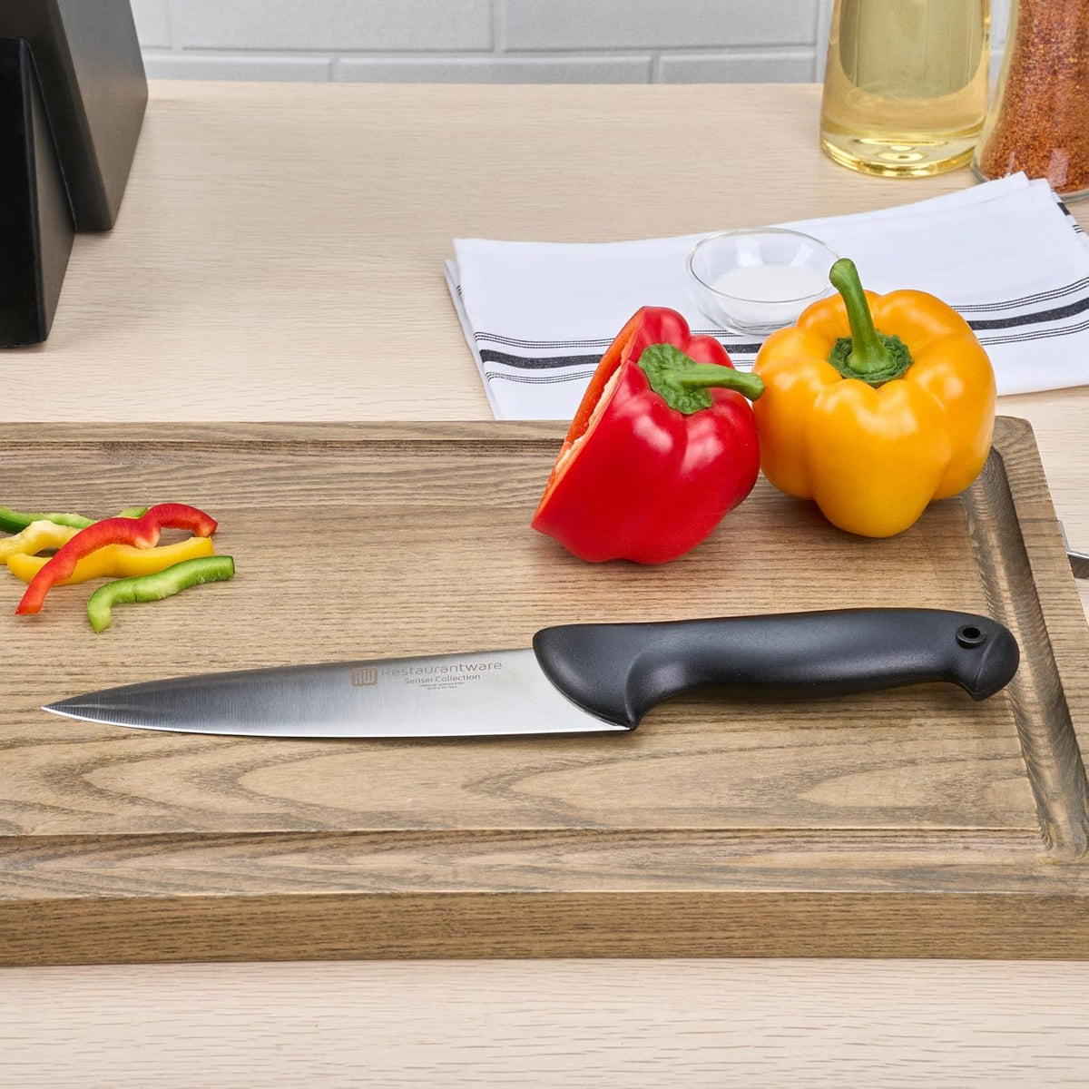 Sensei Back of the Haus - 8-inch Offset Bread Knife - Professional Chef's Kitchen Knife - Durable German Steel - Stain Resistant - With HACCP Coding For Food and Allergen Safety