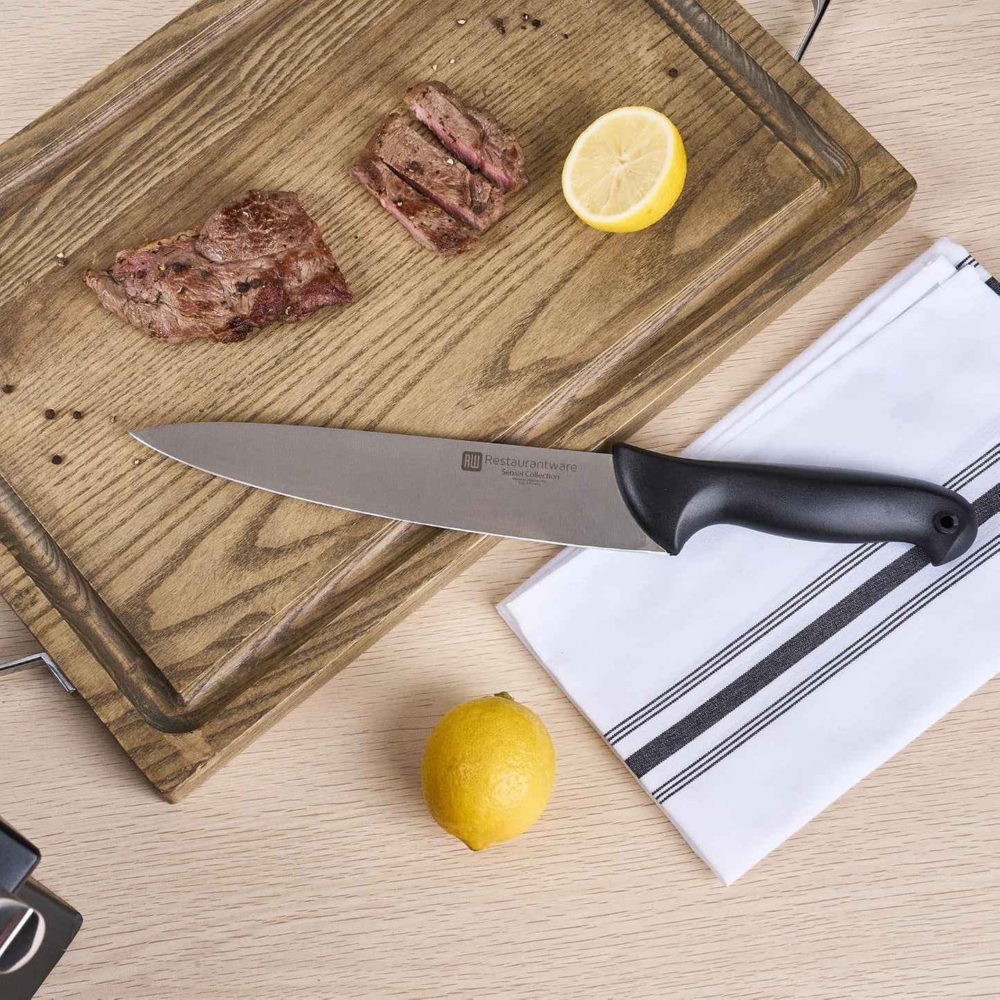 Sensei Back of the Haus - 8-inch Offset Bread Knife - Professional Chef's Kitchen Knife - Durable German Steel - Stain Resistant - With HACCP Coding For Food and Allergen Safety