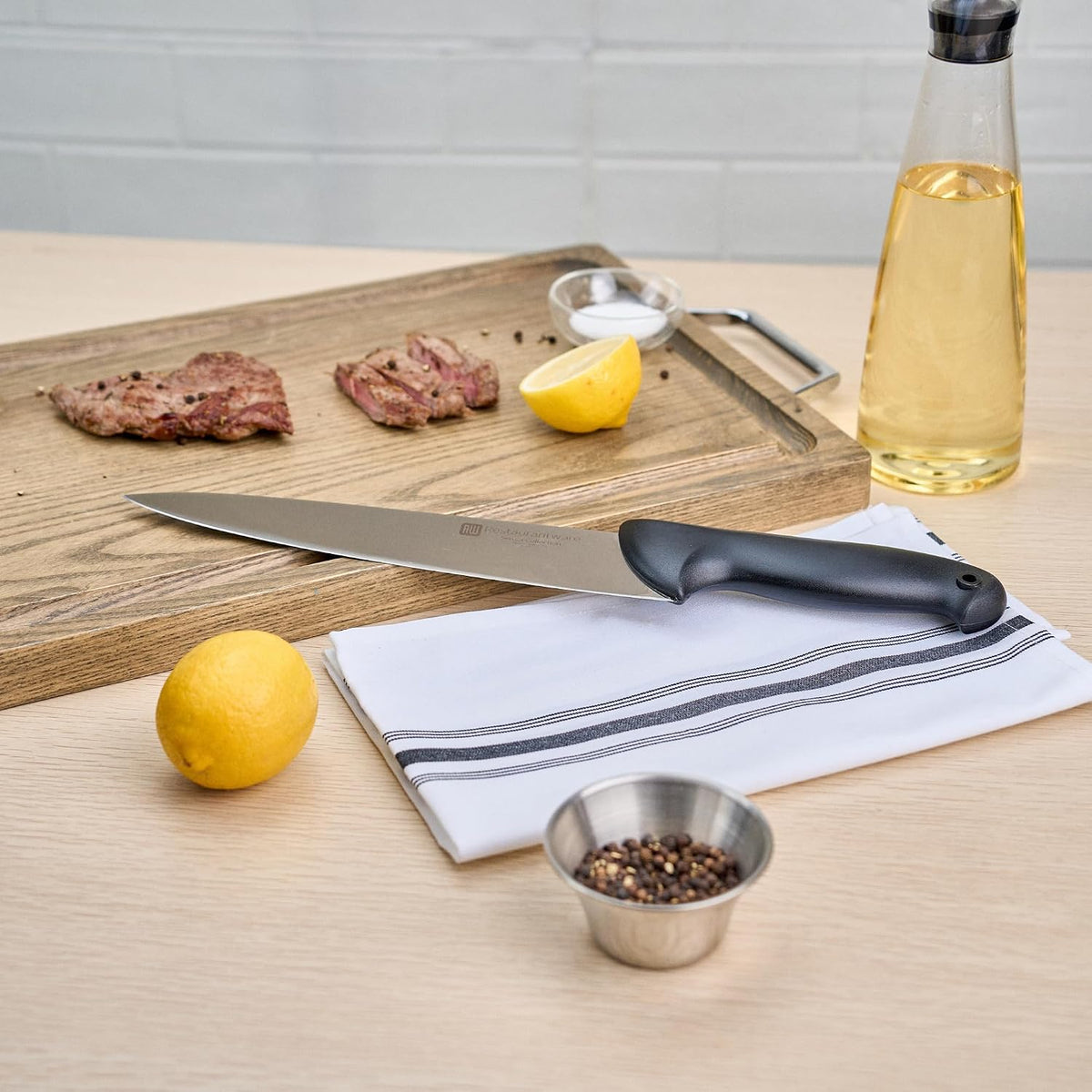 Sensei Back of the Haus - 8-inch Offset Bread Knife - Professional Chef's Kitchen Knife - Durable German Steel - Stain Resistant - With HACCP Coding For Food and Allergen Safety