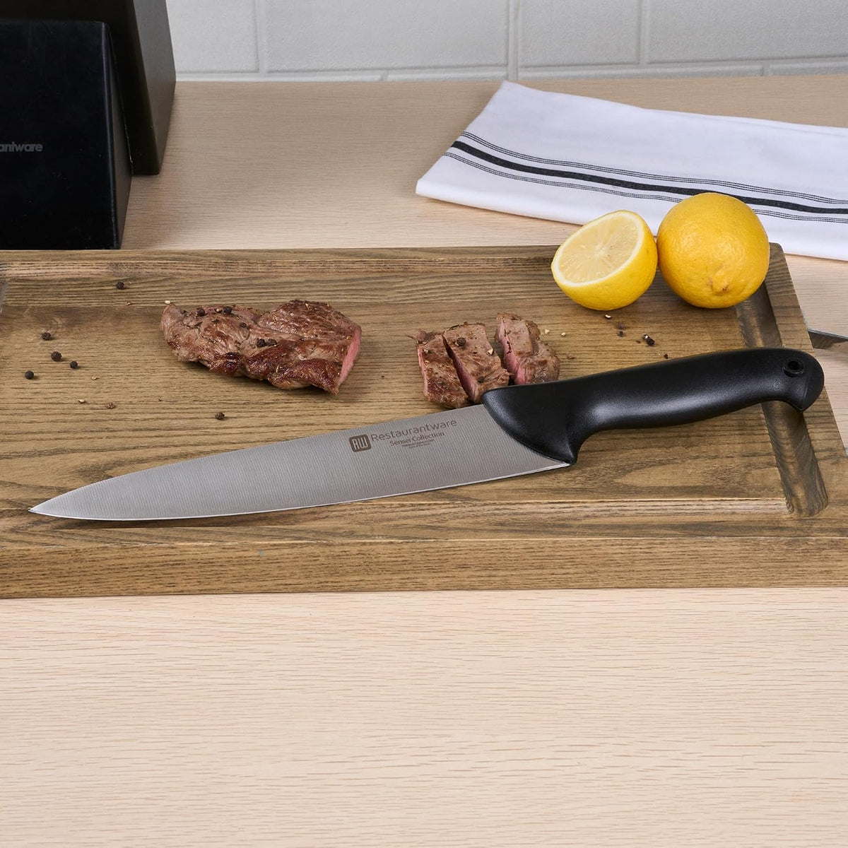 Sensei Back of the Haus - 8-inch Offset Bread Knife - Professional Chef's Kitchen Knife - Durable German Steel - Stain Resistant - With HACCP Coding For Food and Allergen Safety
