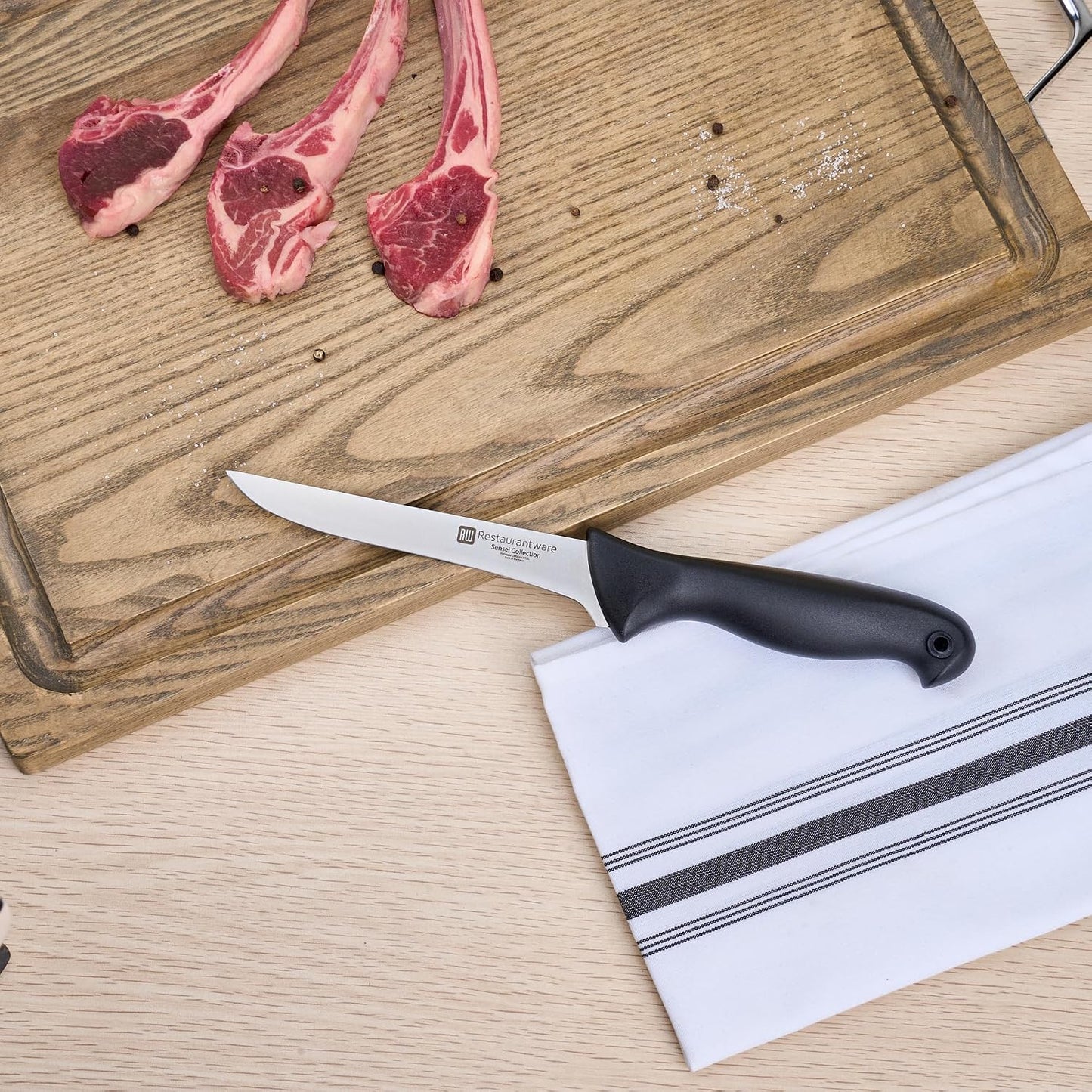 Sensei Back of the Haus - 8-inch Offset Bread Knife - Professional Chef's Kitchen Knife - Durable German Steel - Stain Resistant - With HACCP Coding For Food and Allergen Safety