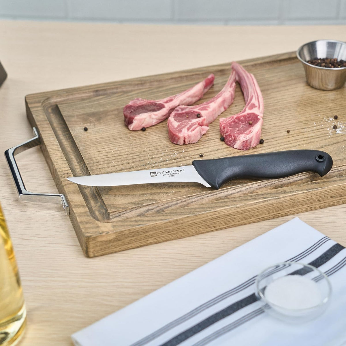 Sensei Back of the Haus - 8-inch Offset Bread Knife - Professional Chef's Kitchen Knife - Durable German Steel - Stain Resistant - With HACCP Coding For Food and Allergen Safety