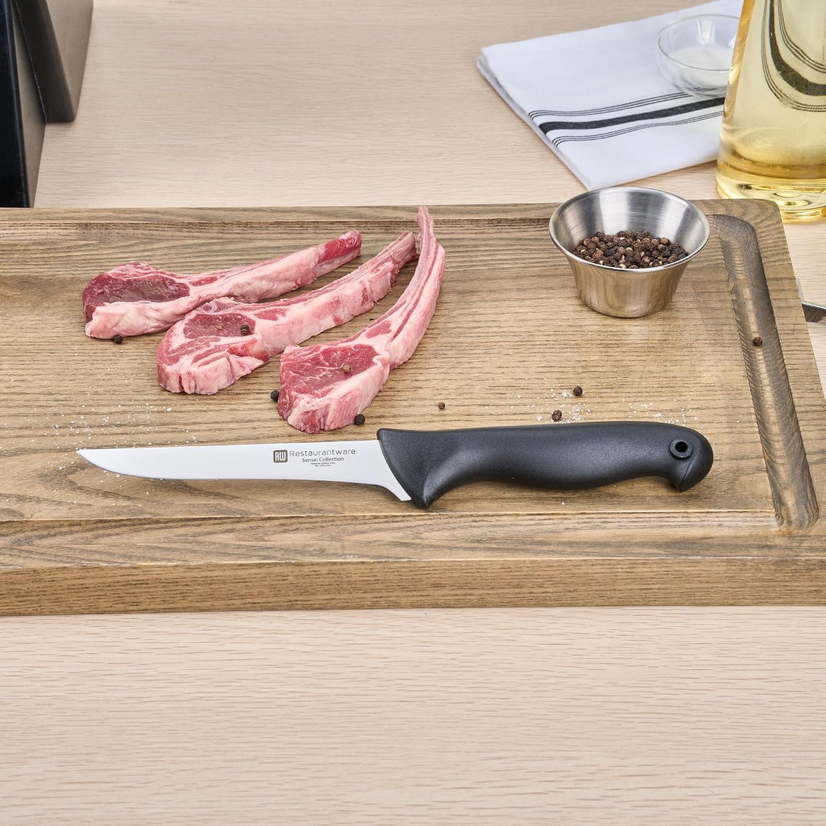 Sensei Back of the Haus - 8-inch Offset Bread Knife - Professional Chef's Kitchen Knife - Durable German Steel - Stain Resistant - With HACCP Coding For Food and Allergen Safety