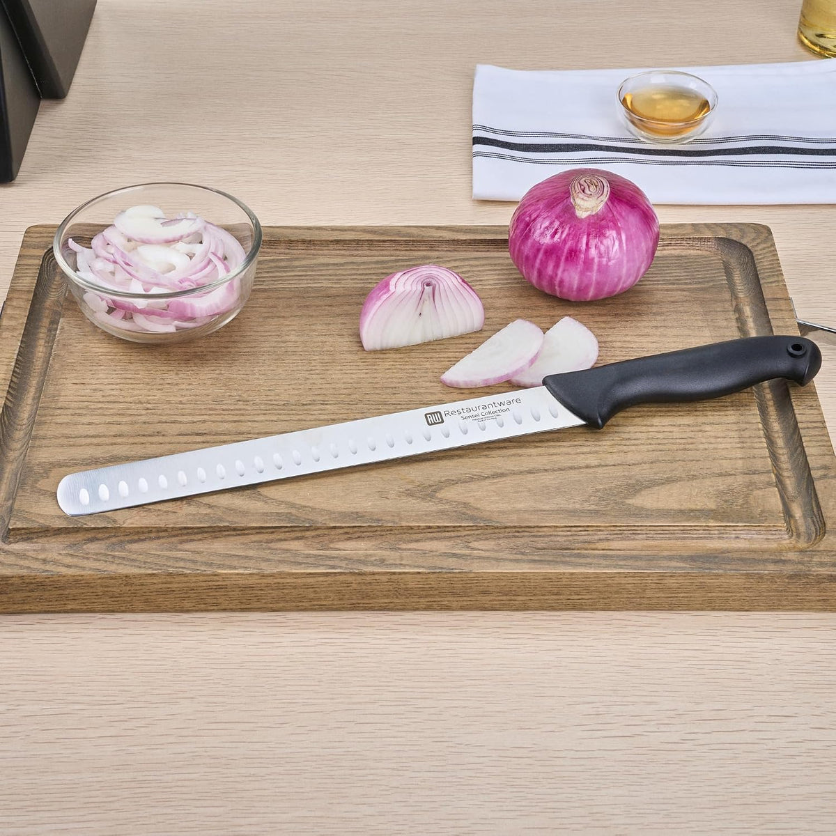 Sensei Back of the Haus - 8-inch Offset Bread Knife - Professional Chef's Kitchen Knife - Durable German Steel - Stain Resistant - With HACCP Coding For Food and Allergen Safety