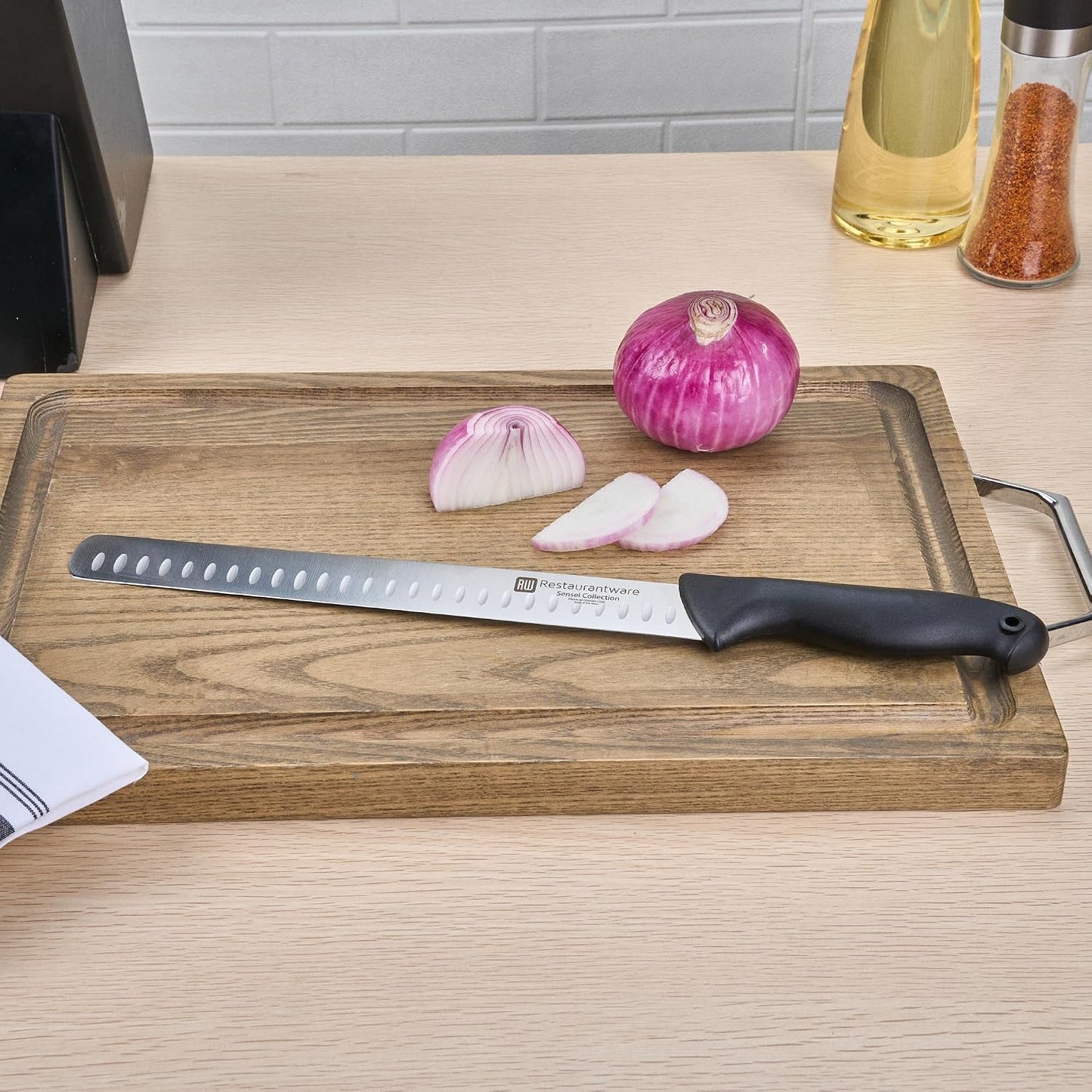 Sensei Back of the Haus - 8-inch Offset Bread Knife - Professional Chef's Kitchen Knife - Durable German Steel - Stain Resistant - With HACCP Coding For Food and Allergen Safety