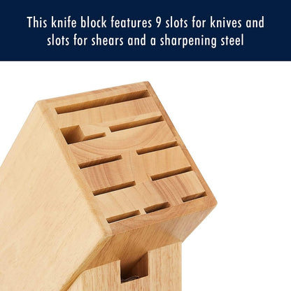 11-Slot Knife Block, Natural | Keeps Kitchen Knives Organized and Blades Protected. Space-Saving Storage That Keeps Your Kitchen Tidy and Safe.