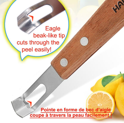 Channel Knife for Cocktails Lemon Twist Tool with a storage box | 2 Pack,Home Bars Bartender Gift,V-Shaped Stainless Steel Blade,Carving Tool for Garnishing,Wooden Handle