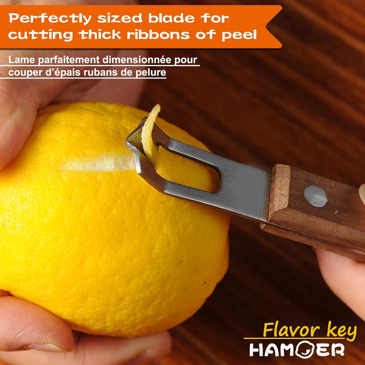 Channel Knife for Cocktails Lemon Twist Tool with a storage box | 2 Pack,Home Bars Bartender Gift,V-Shaped Stainless Steel Blade,Carving Tool for Garnishing,Wooden Handle