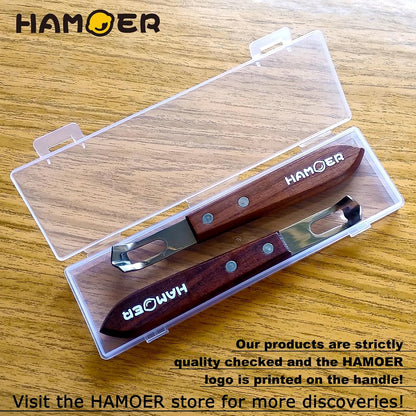 Channel Knife for Cocktails Lemon Twist Tool with a storage box | 2 Pack,Home Bars Bartender Gift,V-Shaped Stainless Steel Blade,Carving Tool for Garnishing,Wooden Handle
