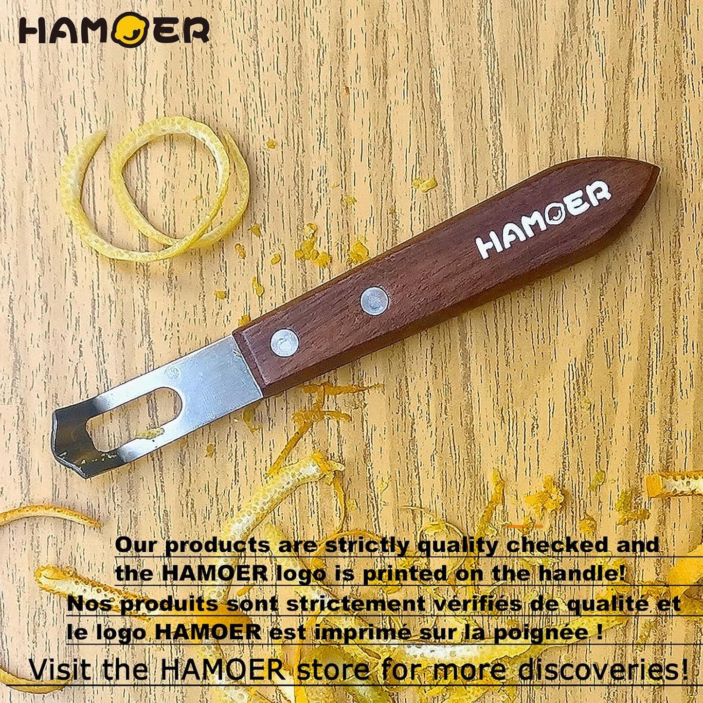 Channel Knife for Cocktails Lemon Twist Tool with a storage box | 2 Pack,Home Bars Bartender Gift,V-Shaped Stainless Steel Blade,Carving Tool for Garnishing,Wooden Handle