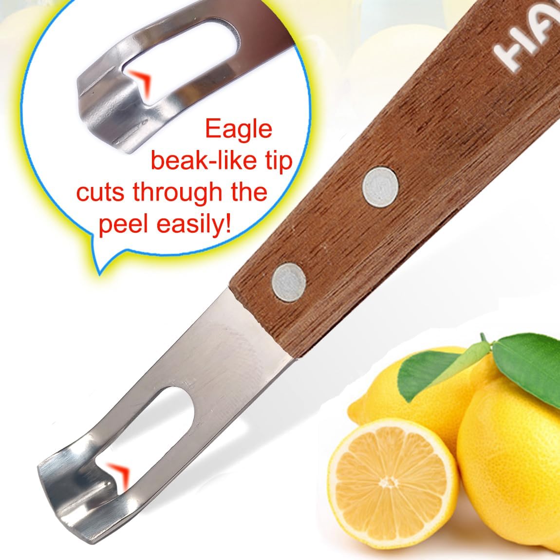 Channel Knife for Cocktails Lemon Twist Tool with a storage box | 2 Pack,Home Bars Bartender Gift,V-Shaped Stainless Steel Blade,Carving Tool for Garnishing,Wooden Handle